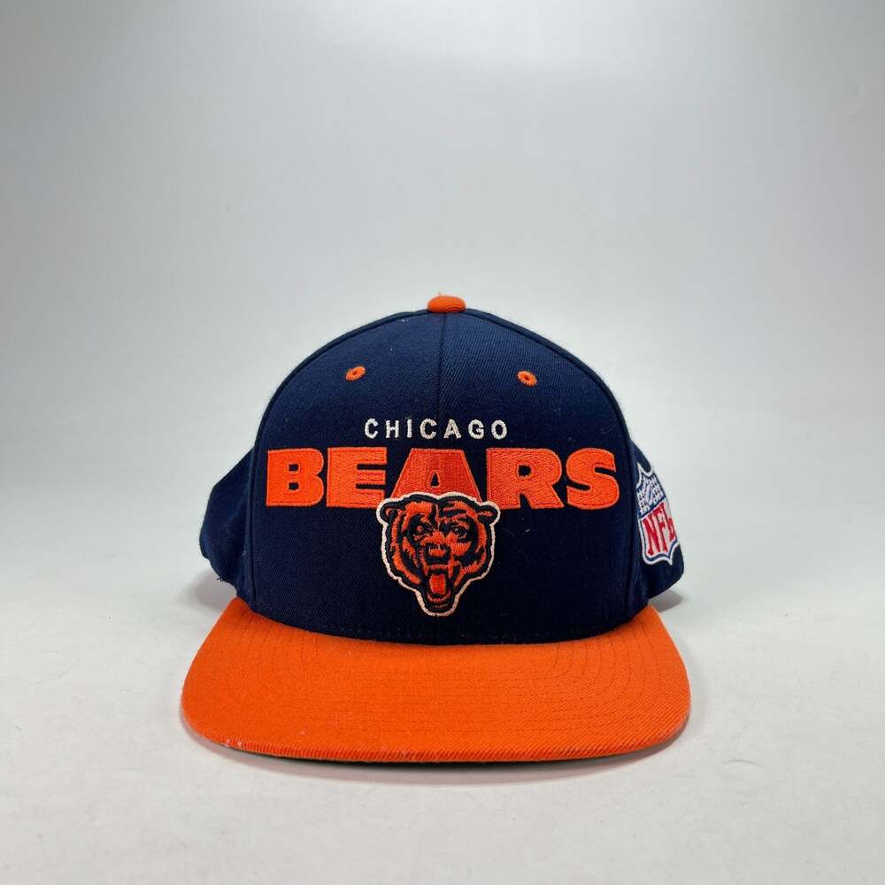 Mitchell & Ness Chicago Bears NFL Snapback Hat Vintage Collection Navy Orange